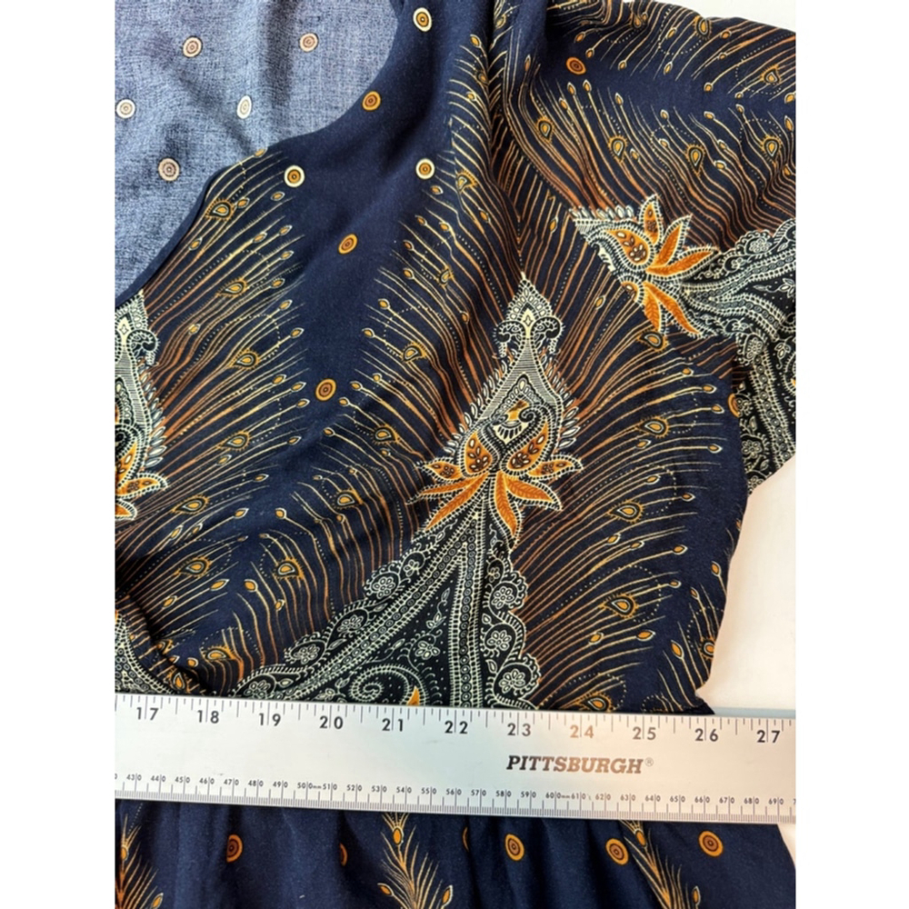 BloomChic Wrap Dress Size 26 Blue Paisley Artsy Art To Wear Boho Bohemian Resort - Picture 9 of 10